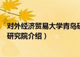 对外经济贸易大学青岛研究院（关于对外经济贸易大学青岛研究院介绍）