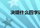 决堤什么四字词语（决堤什么意思）