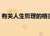 有关人生哲理的格言（有关人生哲理的格言）