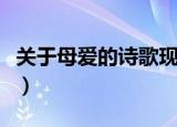 关于母爱的诗歌现代诗自编（关于母爱的诗歌）