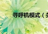 寻呼机模式（关于寻呼机模式介绍）