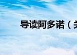 导读阿多诺（关于导读阿多诺介绍）