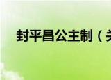 封平昌公主制（关于封平昌公主制介绍）