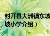 封开县大洲镇东坡小学（关于封开县大洲镇东坡小学介绍）