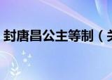 封唐昌公主等制（关于封唐昌公主等制介绍）