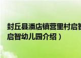 封丘县潘店镇营里村启智幼儿园（关于封丘县潘店镇营里村启智幼儿园介绍）