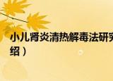 小儿肾炎清热解毒法研究（关于小儿肾炎清热解毒法研究介绍）