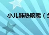 小儿肺热咳嗽（关于小儿肺热咳嗽介绍）