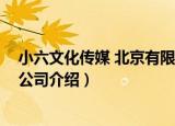 小六文化传媒 北京有限公司（关于小六文化传媒 北京有限公司介绍）
