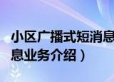 小区广播式短消息业务（关于小区广播式短消息业务介绍）