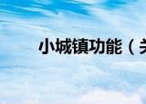 小城镇功能（关于小城镇功能介绍）
