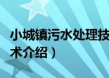小城镇污水处理技术（关于小城镇污水处理技术介绍）
