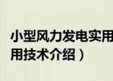 小型风力发电实用技术（关于小型风力发电实用技术介绍）