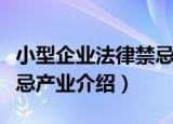 小型企业法律禁忌产业（关于小型企业法律禁忌产业介绍）