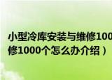 小型冷库安装与维修1000个怎么办（关于小型冷库安装与维修1000个怎么办介绍）
