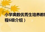 小学奥数优秀生培养教程6级（关于小学奥数优秀生培养教程6级介绍）
