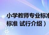 小学教师专业标准 试行（关于小学教师专业标准 试行介绍）