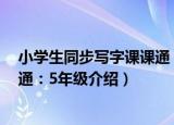 小学生同步写字课课通：5年级（关于小学生同步写字课课通：5年级介绍）