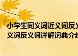 小学生同义词近义词反义词详解词典（关于小学生同义词近义词反义词详解词典介绍）