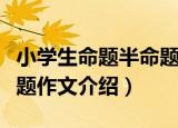 小学生命题半命题作文（关于小学生命题半命题作文介绍）