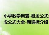 小学数学用表-概念公式大全-新课标（关于小学数学用表-概念公式大全-新课标介绍）