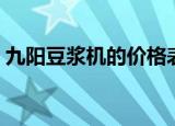 九阳豆浆机的价格表（九阳五谷豆浆机价格）