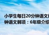 小学生每日20分钟语文弱项：6年级（关于小学生每日20分钟语文弱项：6年级介绍）