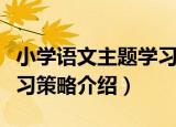 小学语文主题学习策略（关于小学语文主题学习策略介绍）
