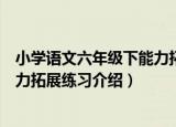 小学语文六年级下能力拓展练习（关于小学语文六年级下能力拓展练习介绍）