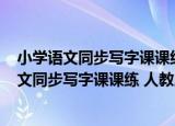 小学语文同步写字课课练 人教版·一年级下册（关于小学语文同步写字课课练 人教版·一年级下册介绍）