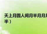 天上月圆人间月半月月月圆逢月半下一句（天上月圆人间月半）