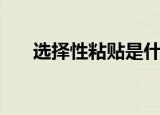选择性粘贴是什么意思（选择性粘贴）