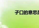 孑口的意思是什（孑口的意思）