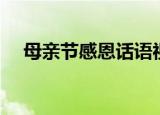 母亲节感恩话语视频（母亲节感恩话语）