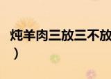 炖羊肉三放三不放是什么（炖羊肉三放三不放）