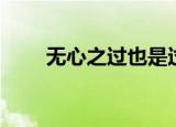 无心之过也是过（无心之过的意思）