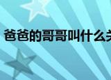 爸爸的哥哥叫什么关系（爸爸的哥哥叫什么）