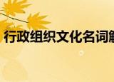 行政组织文化名词解释（组织文化名词解释）