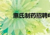 惠氏制药招聘电话（惠氏制药招聘）