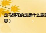 走马观花的走是什么意思古义今义（走马观花的走是什么意思）