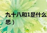 九十八和1是什么意思（九十八和一是什么意思）