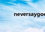 neversaygoodbye音译歌词中文