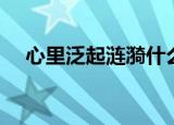 心里泛起涟漪什么意思（涟漪什么意思）