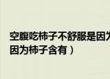 空腹吃柿子不舒服是因为柿子中含有（空腹吃柿子不舒服是因为柿子含有）