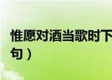 惟愿对酒当歌时下一句（唯愿当歌对酒时下一句）