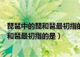 琵琶中的琵和琶最初指的是弹奏手法还是植物（琵琶中的琵和琶最初指的是）