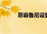 恶霸鲁尼设置（恶霸鲁尼配置）