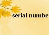 serial number是什么意思中文翻译