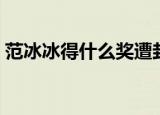范冰冰得什么奖遭封（范冰冰颁奖临时被换）