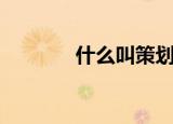 什么叫策划师（什么叫策划）